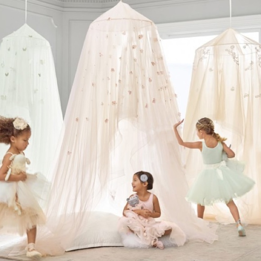 Monique Lhullier pottery barn kids blush floral canopy